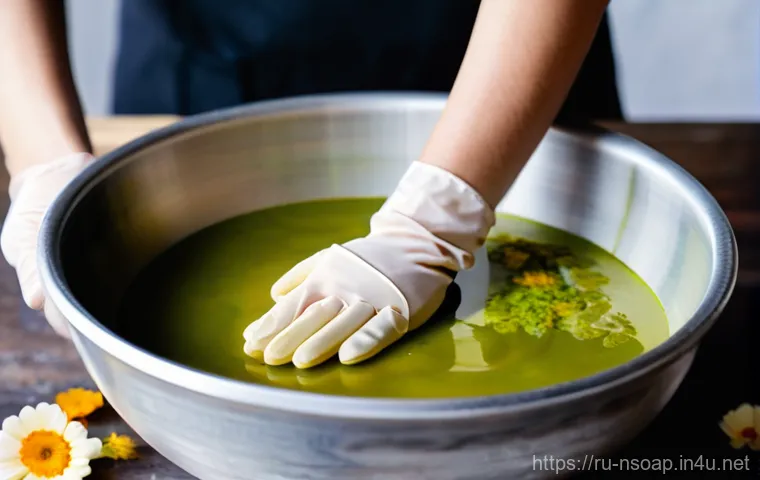 천연비누 만들기 과정 - **Prompt 1: The Joy of First Steps in Natural Soap Making**
    "A cozy, well-lit kitchen counter ba...